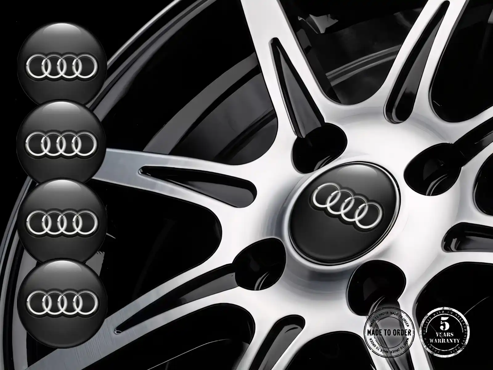 Audi Emblemas de Rueda Alta Calidad Prisma Cuántico